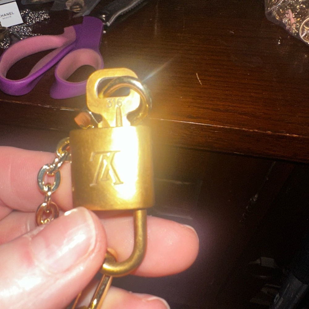 Louis Vuitton Gold (Brass) Padlock & Key